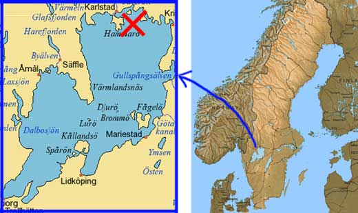 Map of Lake Vänern Map of Lake Vänern