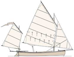 A classic sailing canoe
