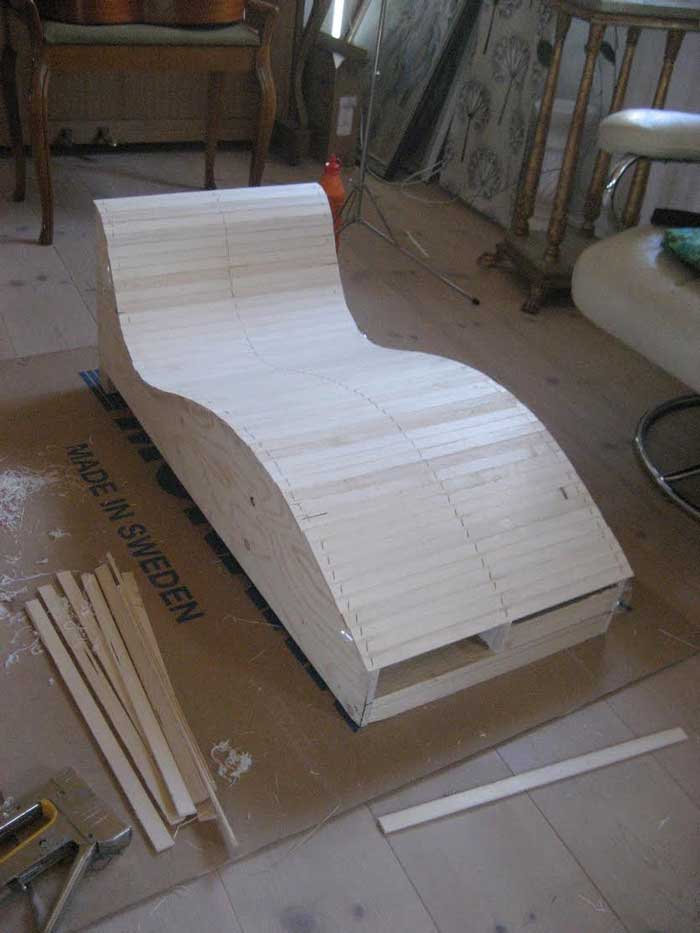 Wood strip surfski cockpit