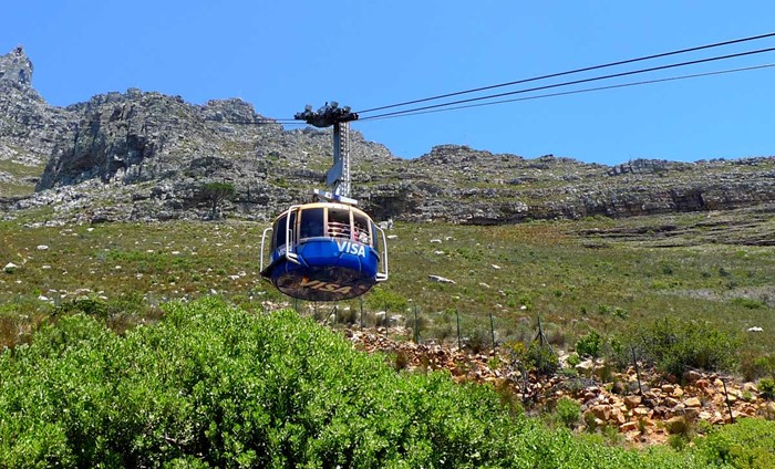 Linbana upp till Table Mountain – 1084 meter högt
