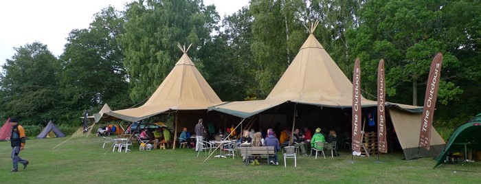 Mat-, förläsnings- och after-paddle-tält