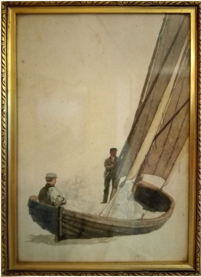 Akvarellskiss, Carl Rasmussen – Marstal