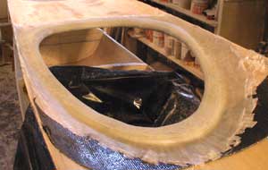 Bild av däcket med uppbyggd sittbrunnssarg