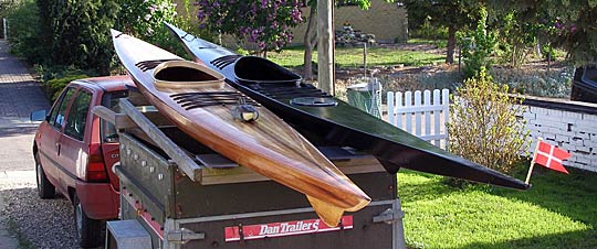 Two long and narrow kayaks