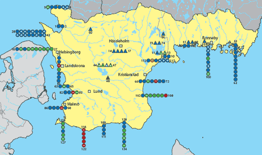 Bathing sites in Skåne