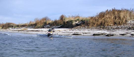 Sjösättning vid stranden i Lomma