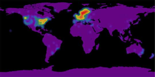 Heatmap over visitors