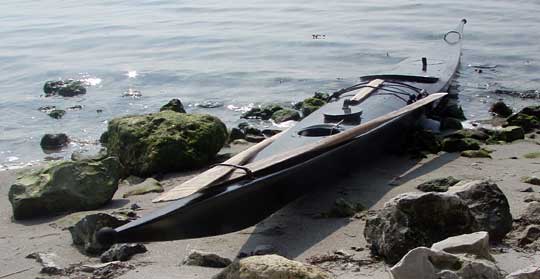 Black Pearl i solen på Bunkeflostranden