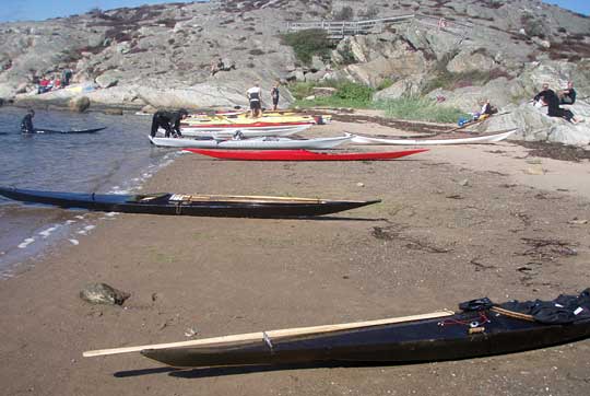 Rollkajaker på stranden