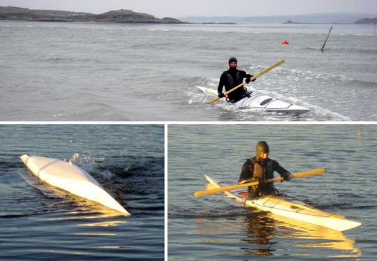 Anders Olsson med Hunter i Hakefjorden