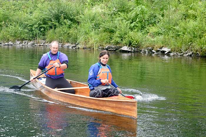 John Willacy and Pascale Eichenmüller paddling Chris Gash's new Swift/2