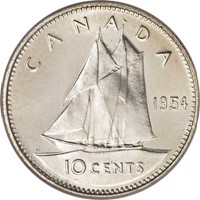 Canadian 10 cent coin