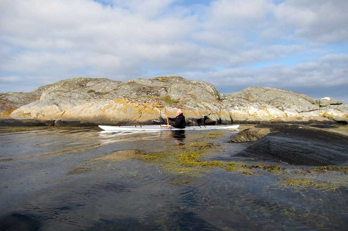 Njord och jag på väg mot Härmanö Huvud. Foto: Mikkel Molin.